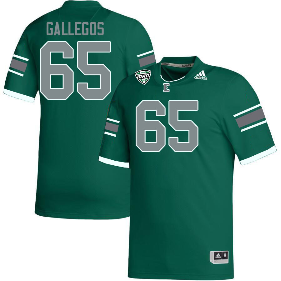 Eastern Michigan Eagles #65 Nicholas Gallegos College Football Jerseys Stitched Sale-Green